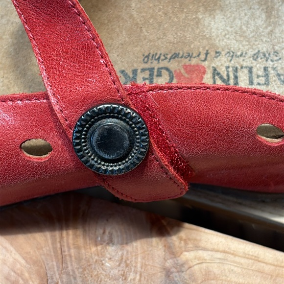 Haflinger Red Leather Clogs Mules Size 38 - Picture 10 of 10